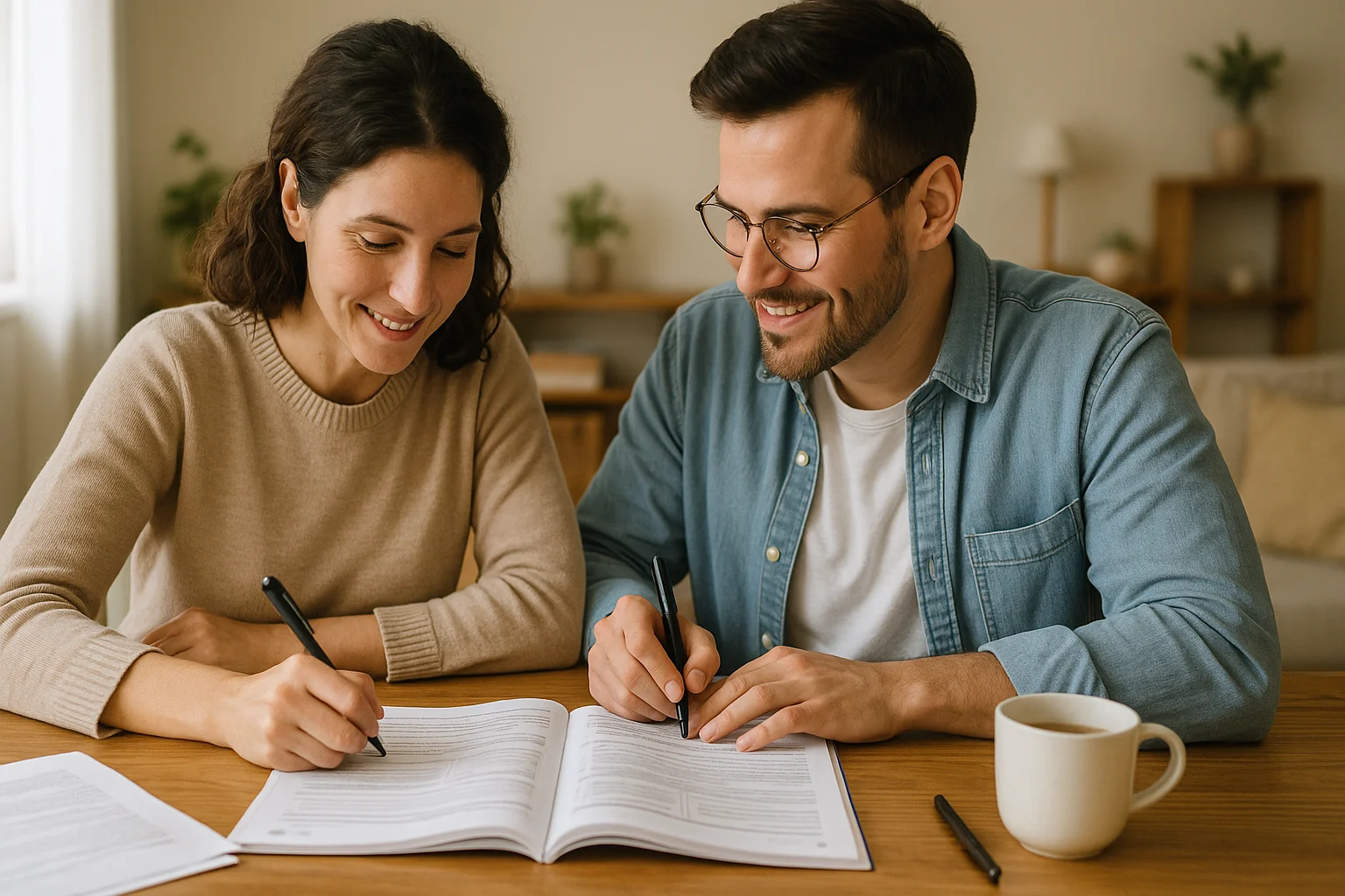 Couple practicing communication exercises together
