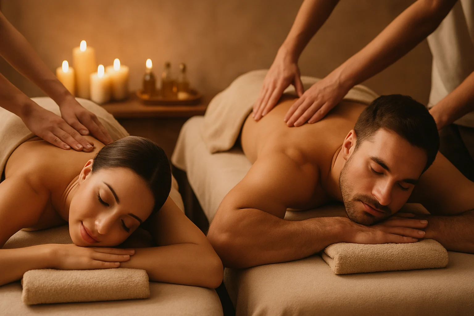 Couple enjoying a spa day at a wellness retreat