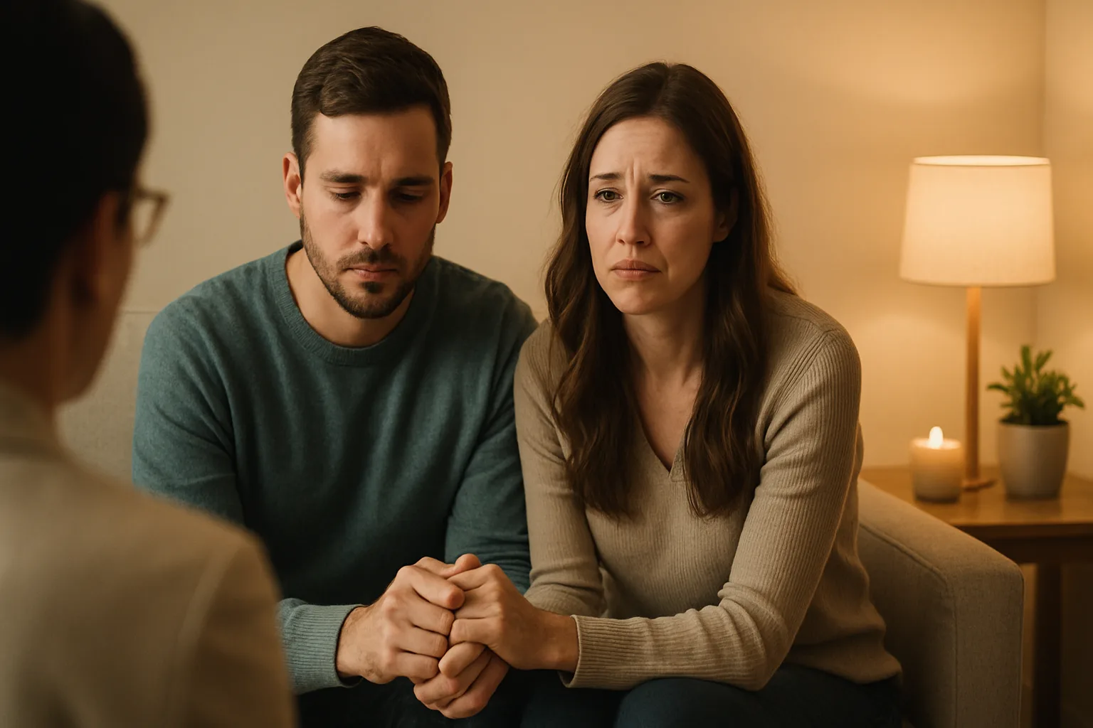 Couple in a therapy session at a relationship retreat