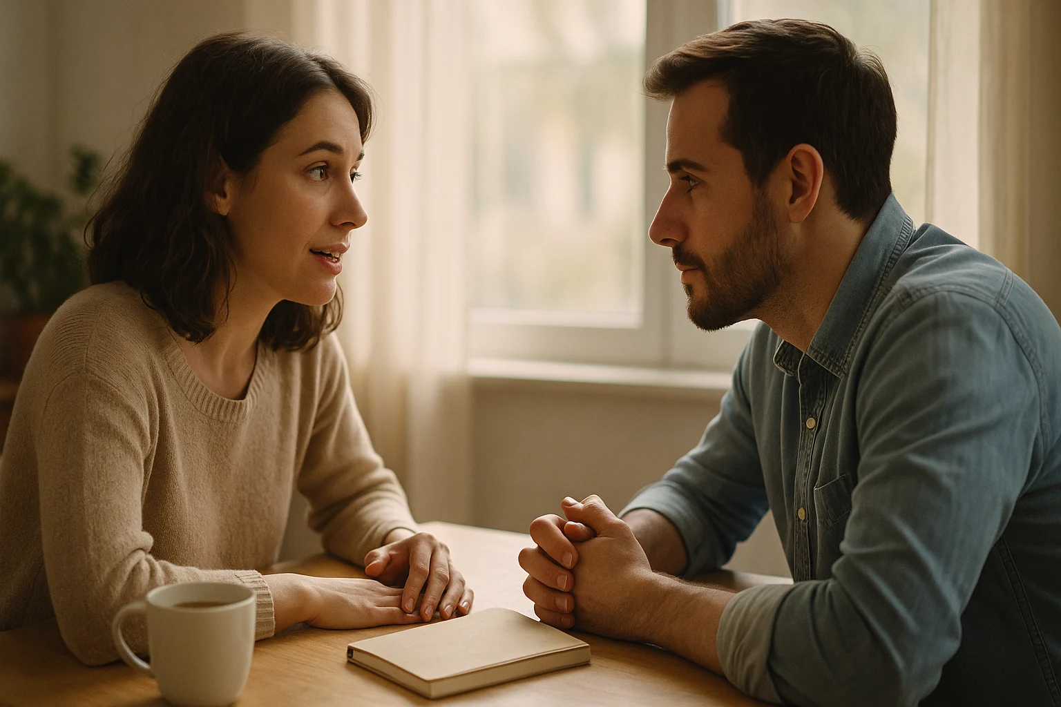 Couple sharing an emotional moment