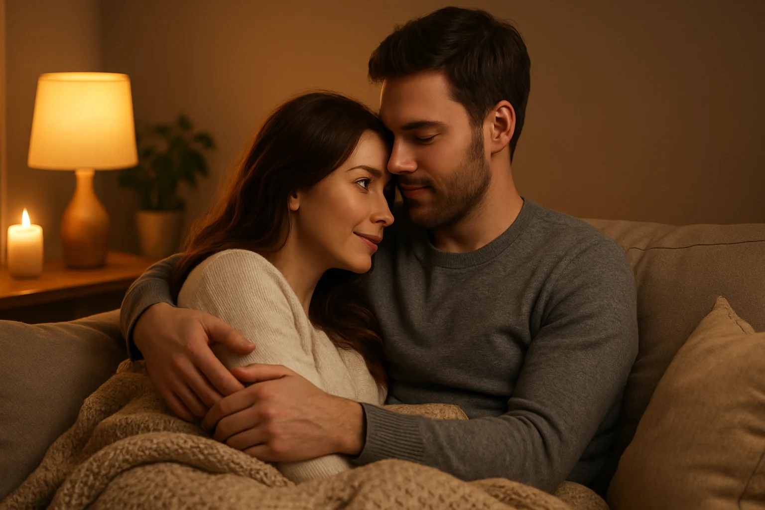 Couple creating a safe space for vulnerability