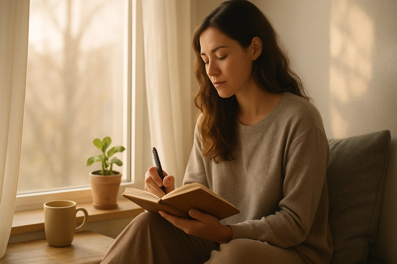 woman journaling to identify relationship needs