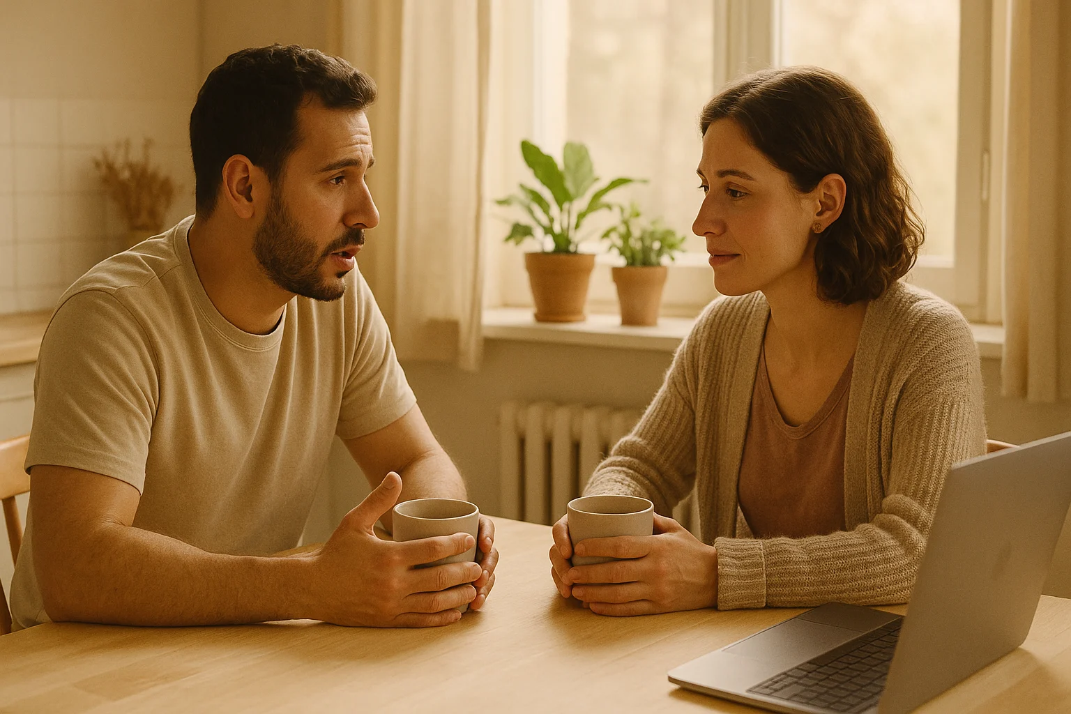 Couple working on rebuilding relationship intimacy