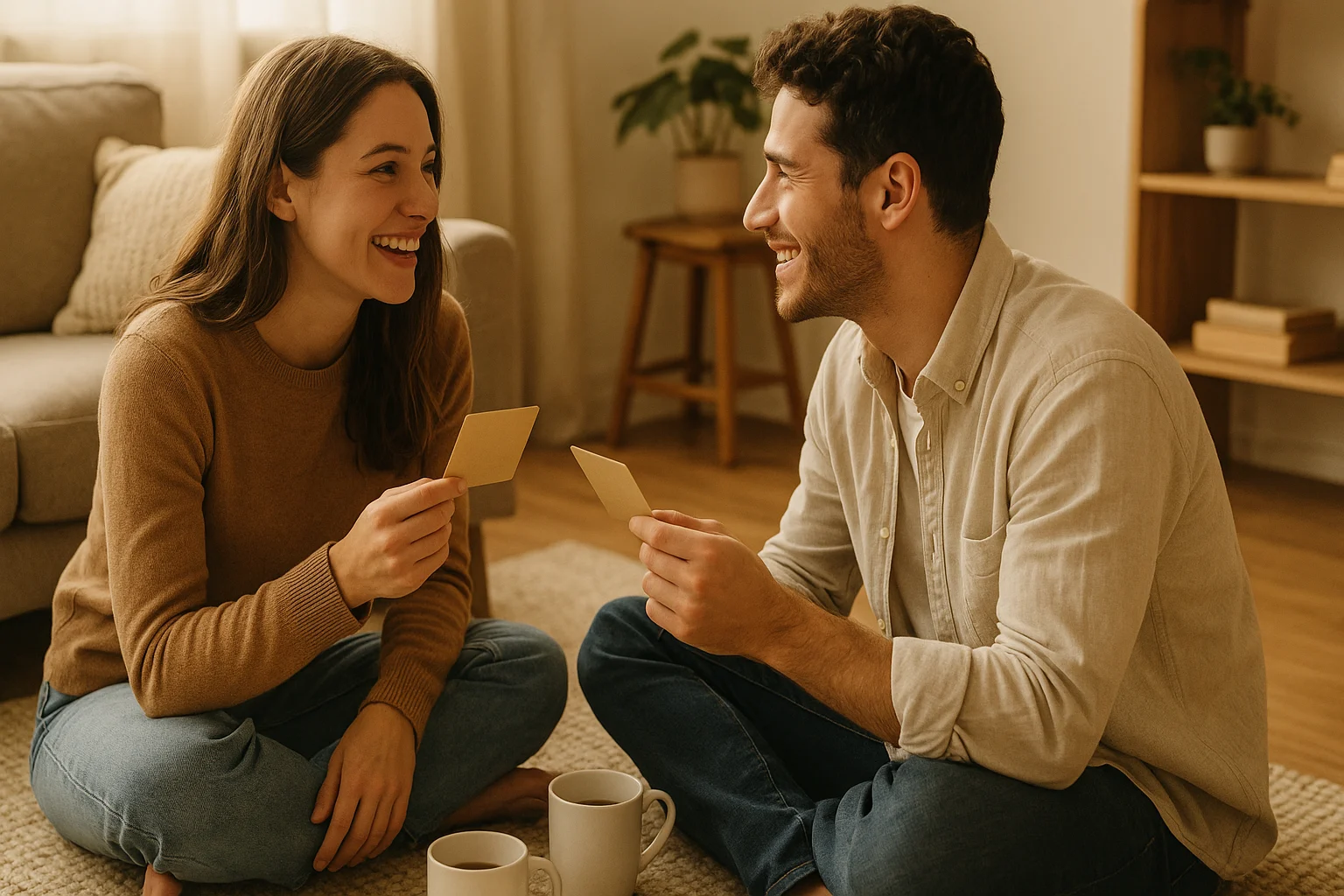Couple engaging in communication games for intimacy