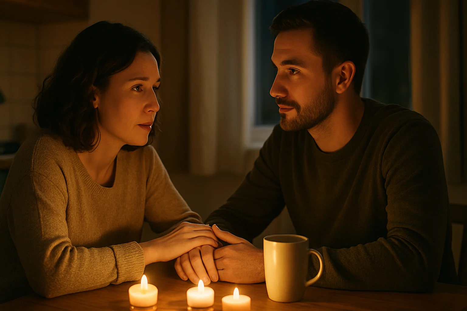 Couple listening with questionnaire