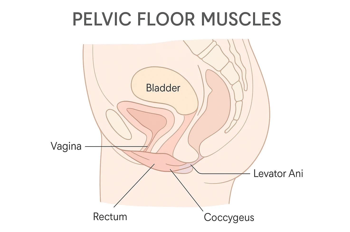 Diagram of pelvic floor muscles