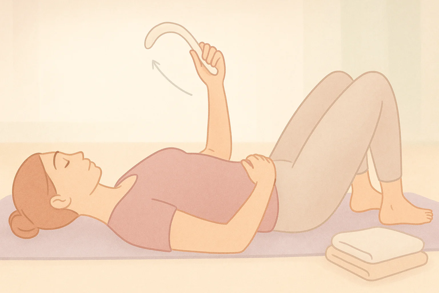 Person using a pelvic floor massage tool