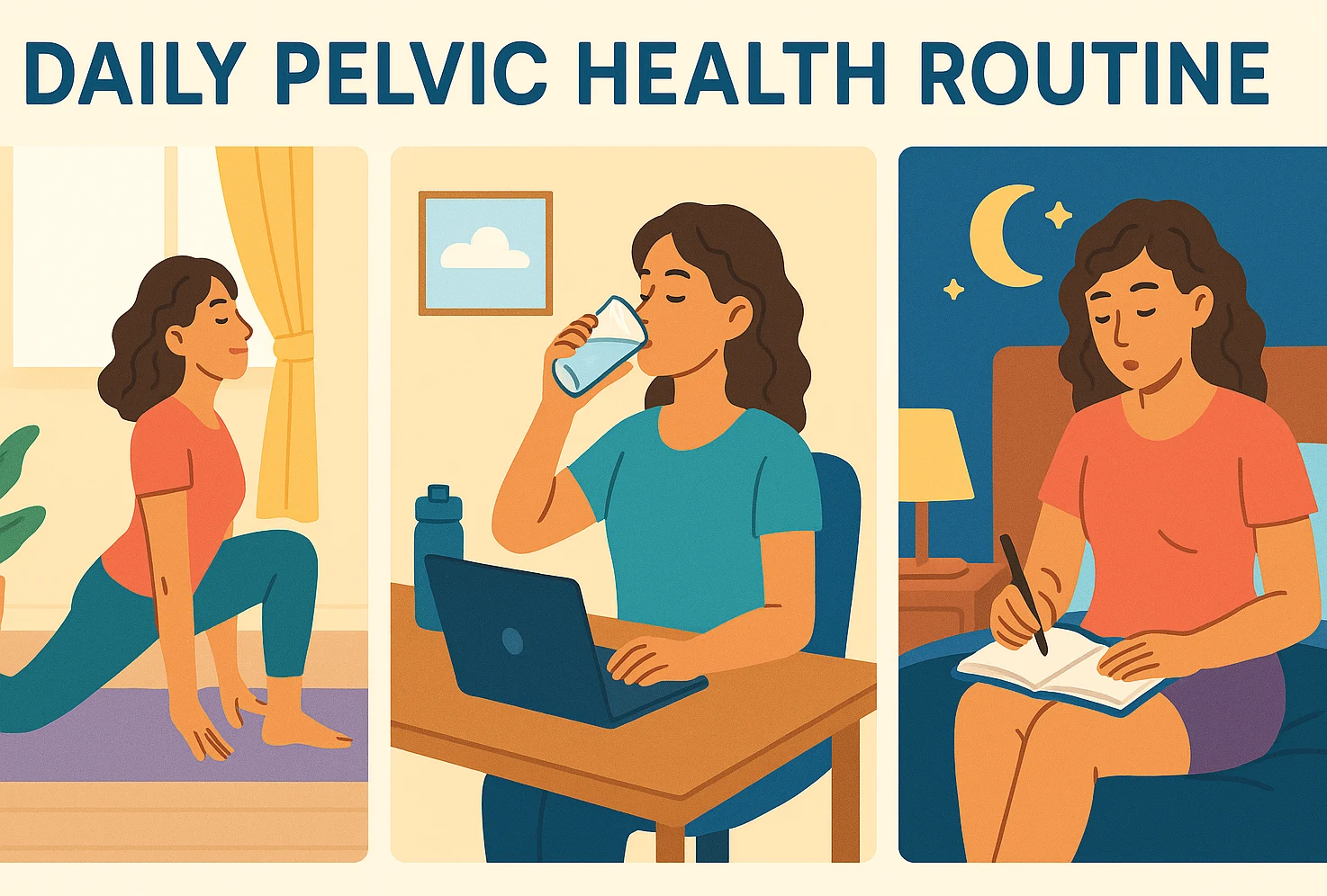 Daily pelvic health routine for women’s pelvic health wellness
